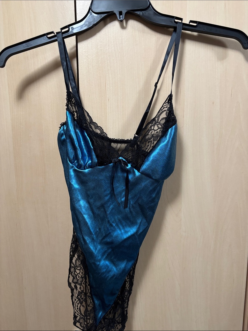 Blue & black lace lingerie